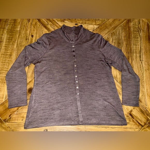 Nic + Zoe Spacedye Button Turtleneck - size XL - NWT - brown - Picture 2 of 10